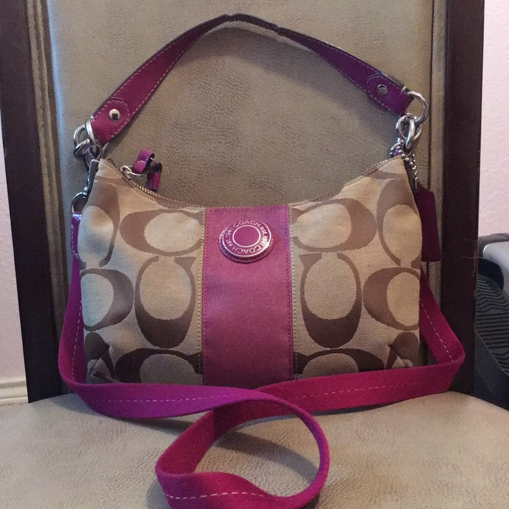 COACH SIGNATURE STRIPE DEMI CROSSBODY